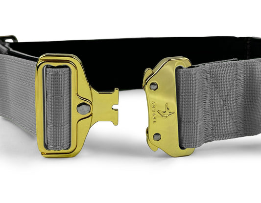 4cm Elite Tactical Collar | Tri - Layered | Ash Grey - Anubys - Small -