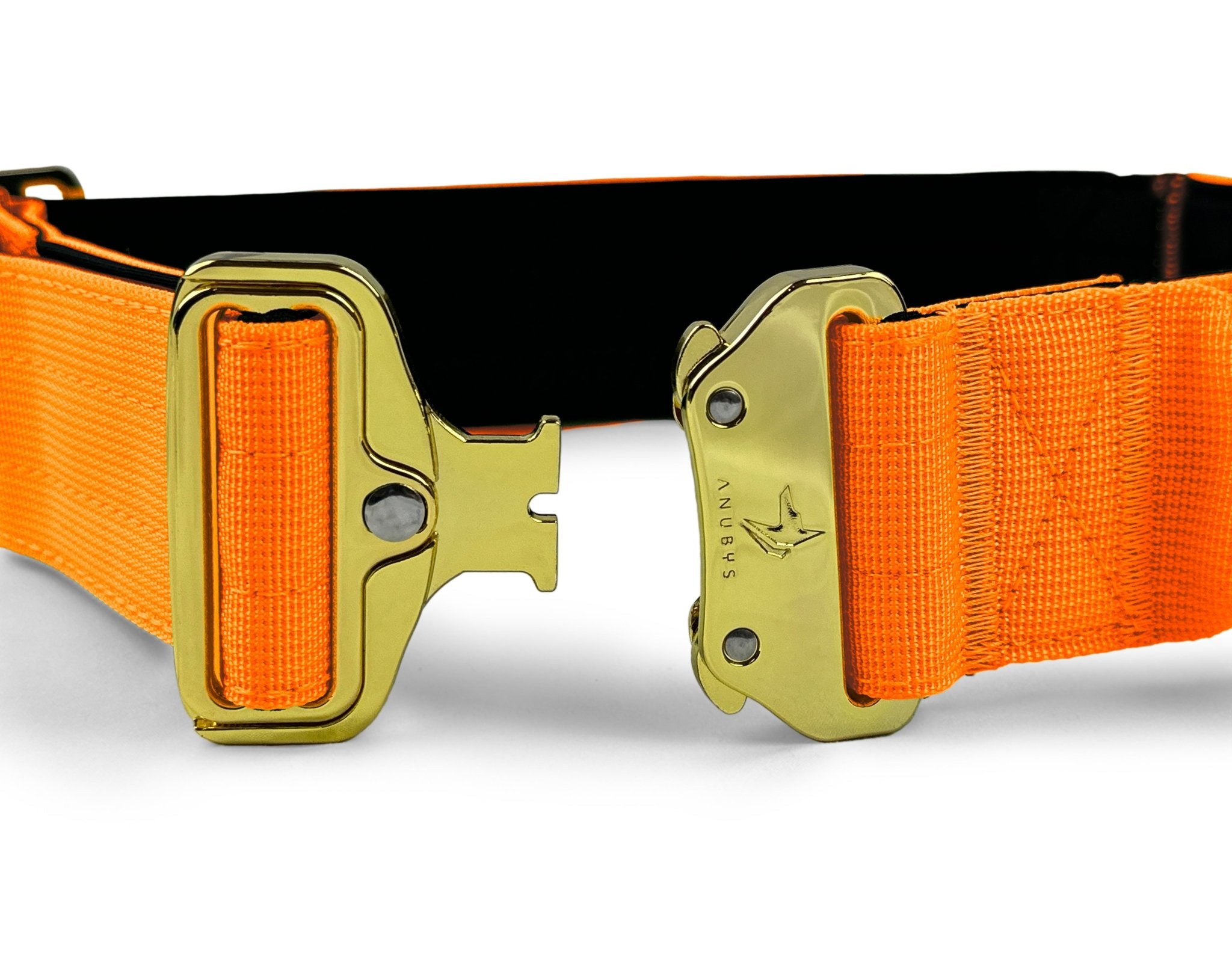 4cm Elite Tactical Collar | Tri - Layered | Neon Orange - Anubys - Small -