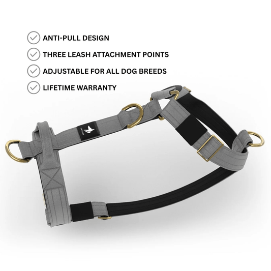 Tactical Harness | Anti - Pull Design | Ash Grey - Anubys - Small -