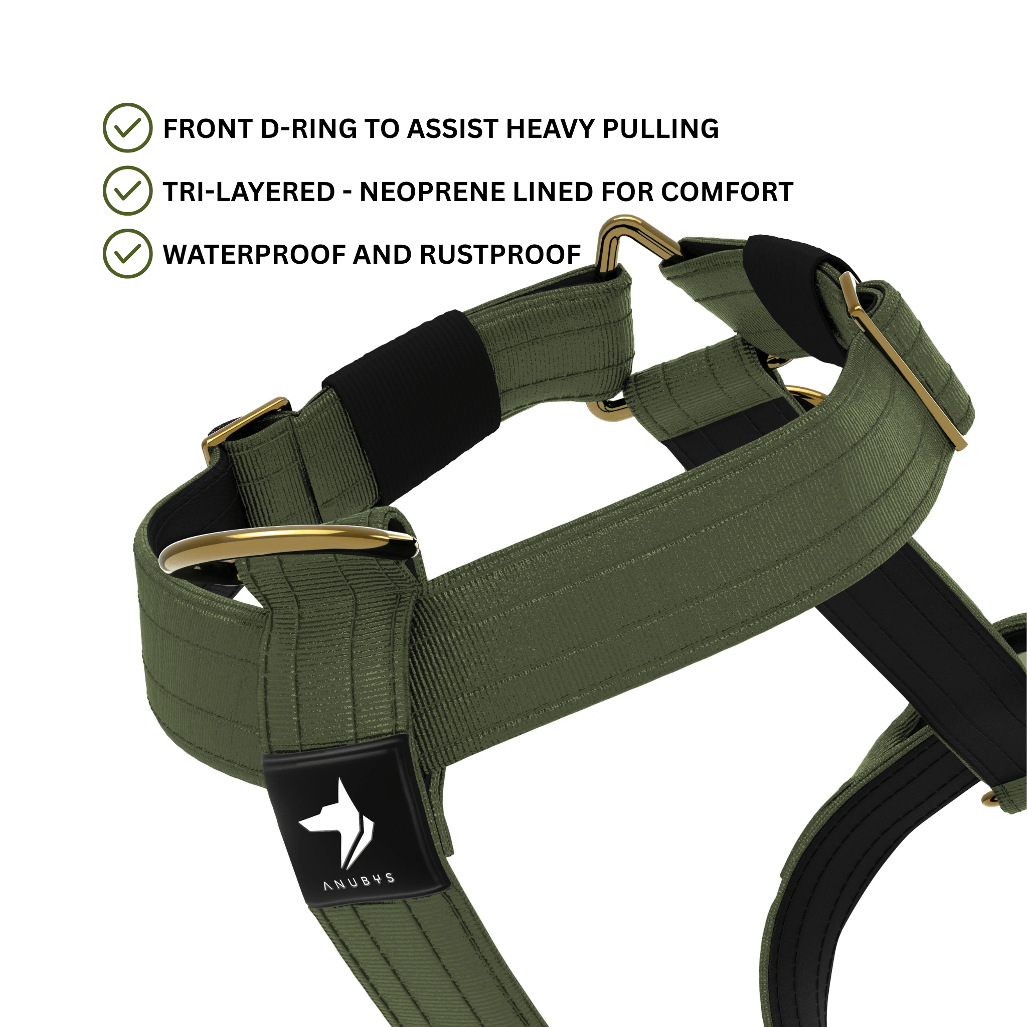 Tactical Harness | Anti - Pull Design | Camo Green - Anubys - Small -
