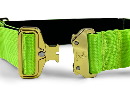 4cm Elite Tactical Collar | Tri-Layered | Neon Green - Anubys - Small - Neon Green - -
