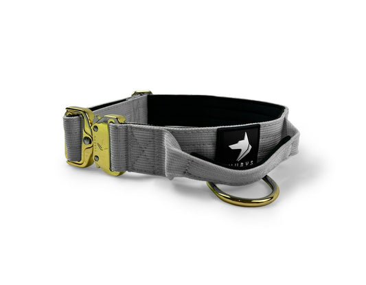 4cm Elite Tactical Collar | Tri - Layered | Ash Grey - Anubys - Small - 