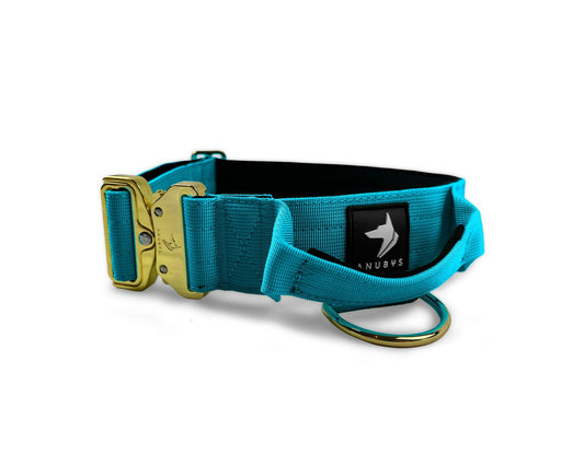 5cm Elite Tactical Collar | Tri - Layered | Azure Blue - Anubys - Small - 