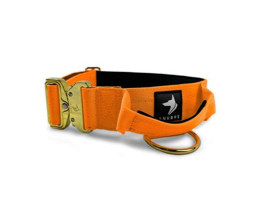 5cm Elite Tactical Collar | Tri - Layered | Neon Orange - Anubys - Small - 