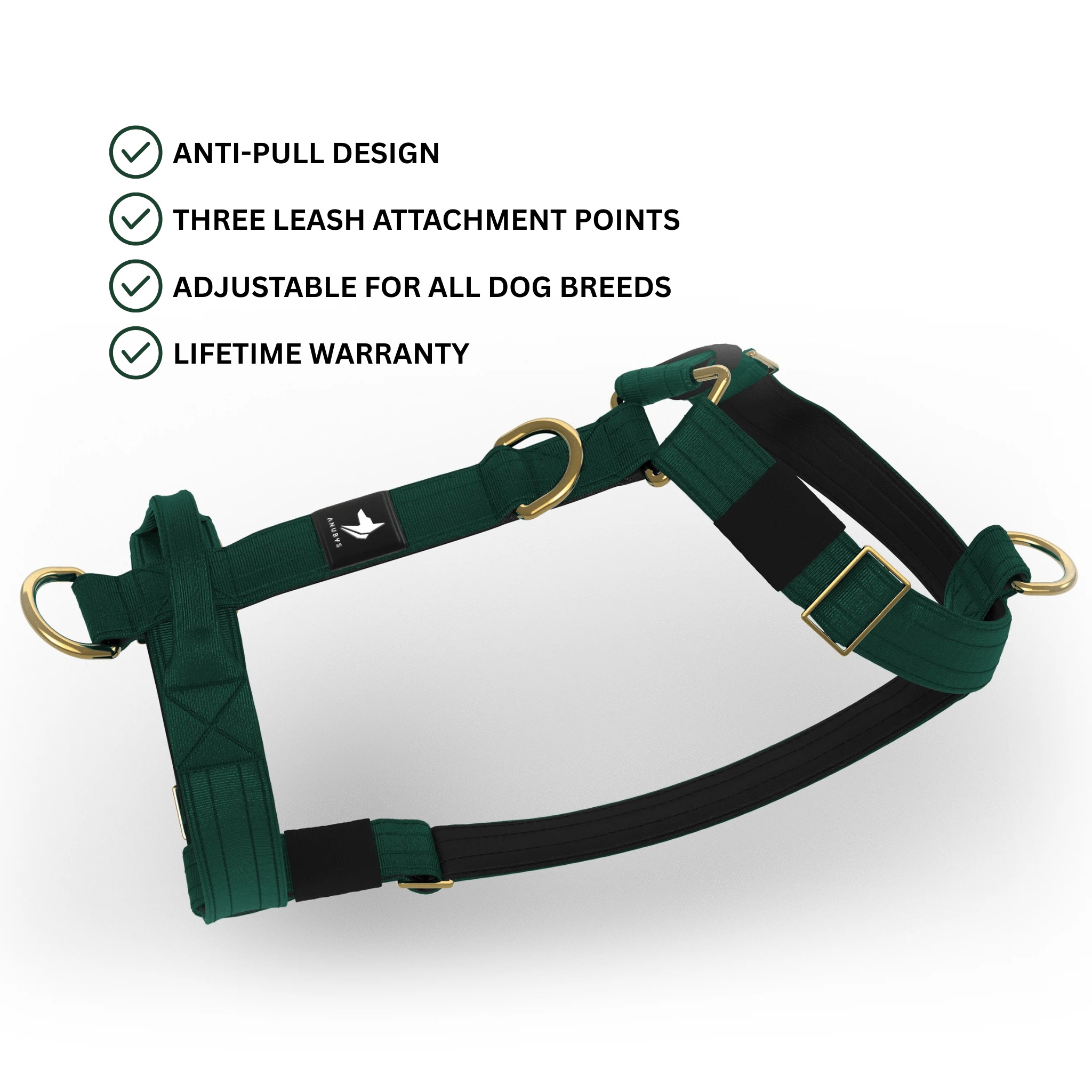 Tactical Harness | Anti - Pull Design | Emerald - Anubys - Small - 